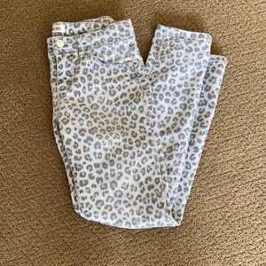 Grey cheetah print jeans